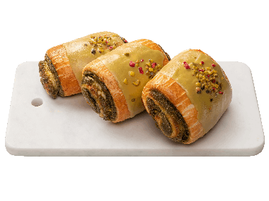 Pisztáciás-málnás tekercs