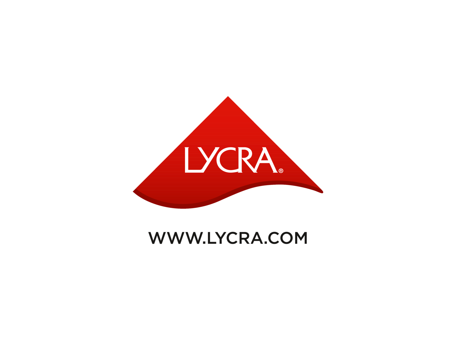 Piros logó fehér 'LYCRA' szöveggel és alatta 'WWW.LYCRA.COM' felirattal.