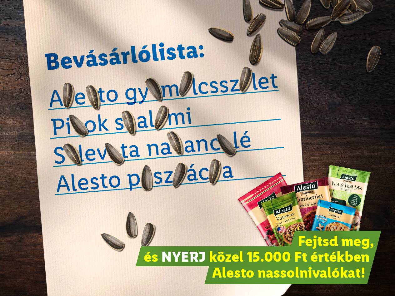 Alesto "Kitakart bevásárlólista" - nyereményjáték