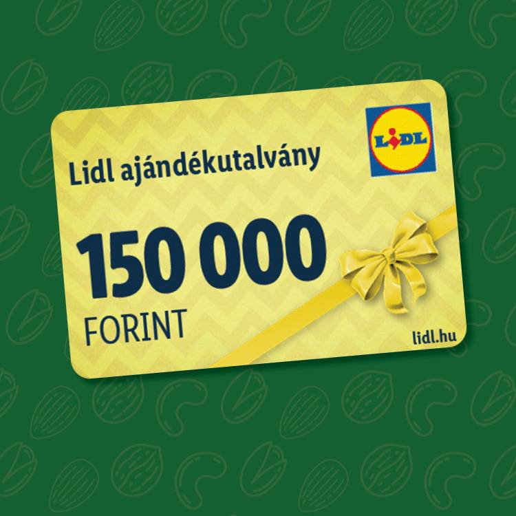 3 x 150 000 Ft értékű Lidl ajándékutalvány