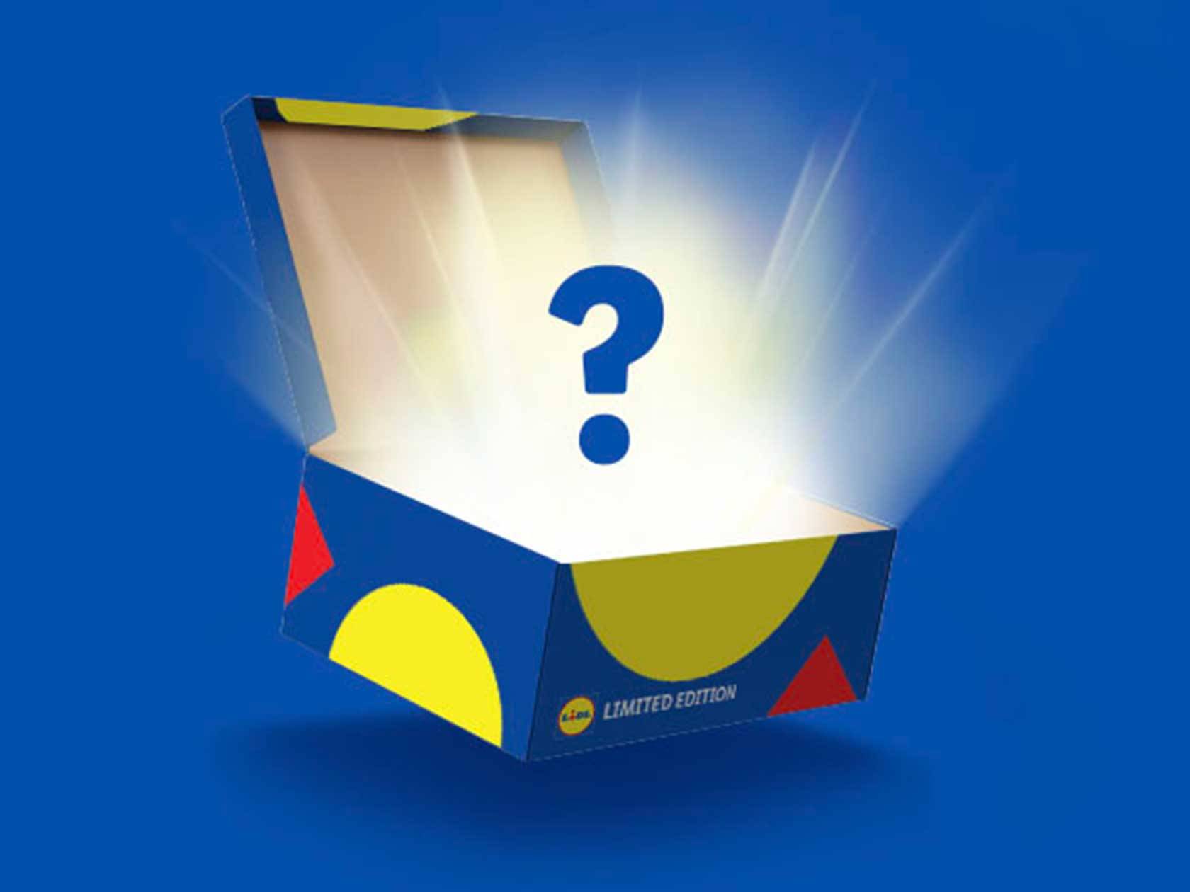 Lidl korlátozott példányszámú, titokzatos tartalmú doboz.