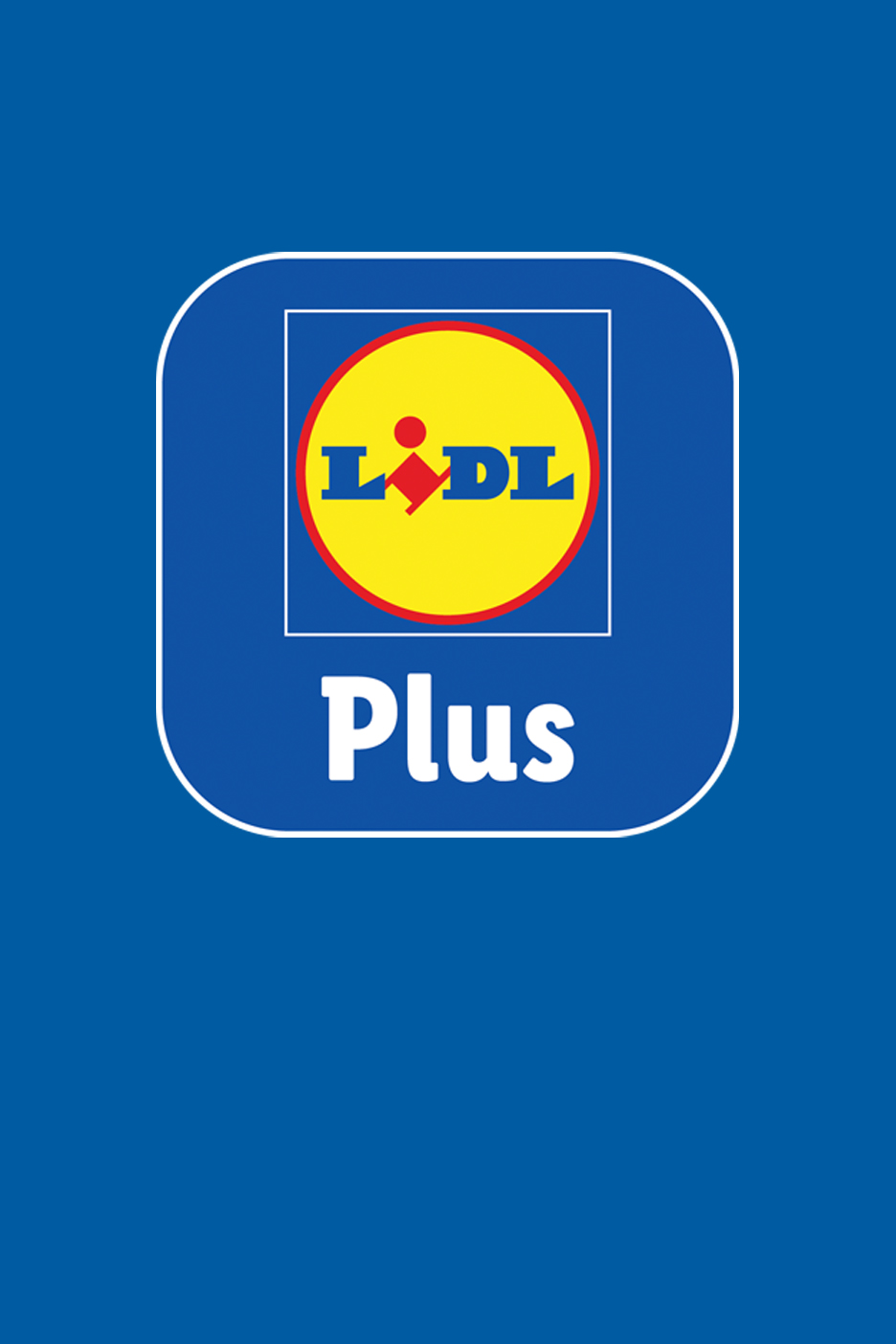 Lidl Plus alkalmazás logója kék háttéren.