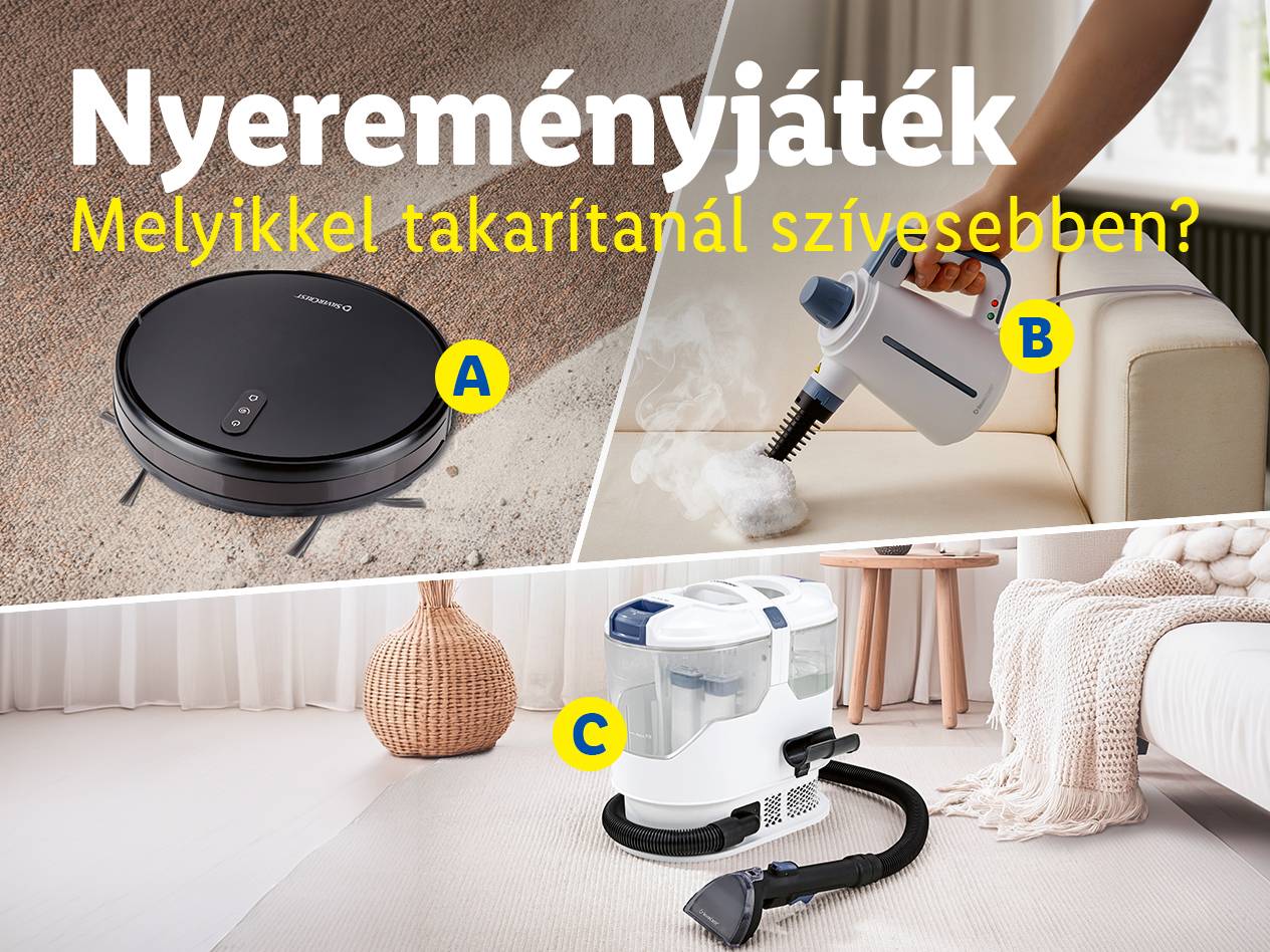 Nyereményjáték: robotporszívó, kézi gőztisztító és kárpittisztító készülék
