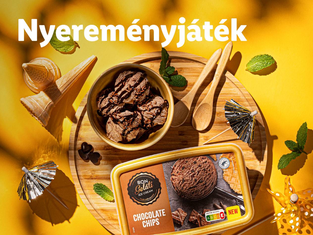 Bon Gelati csokoládés csipsz fagylalt nyereményjáték.