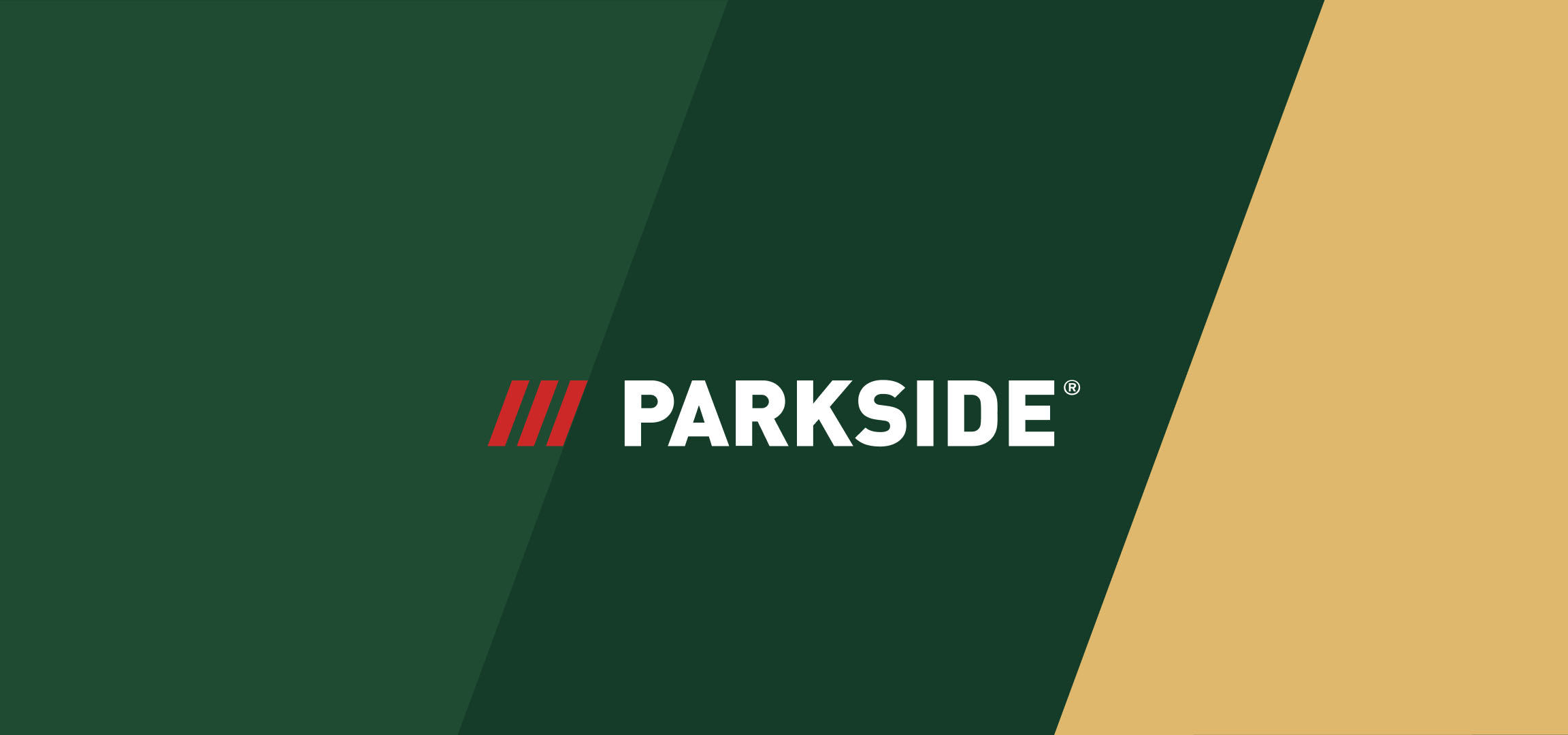 Sötétzöld háttér, jobb oldalon fehér szöveg: 'PARKSIDE', alatta egy arany színű '30 ÉVE 1996 ÓTA' feliratú jelvény.