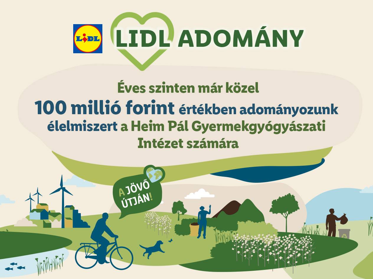 Éves szinten már közel 100 millió forinttal segíti a Lidl a Heim Pál Gyermekgyógyászati intézetet