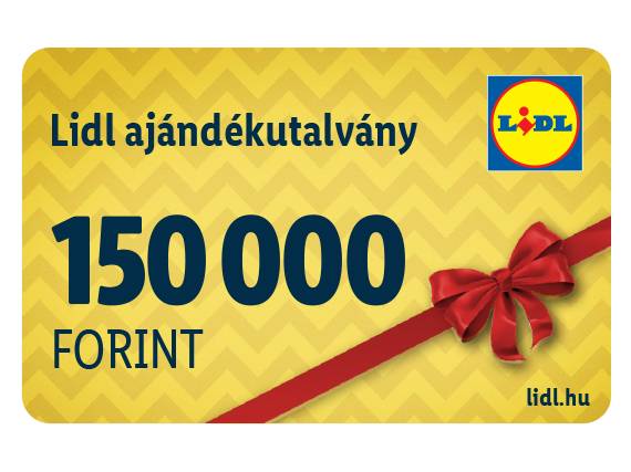 3 x 150 000 Ft értékű Lidl ajándékutalvány 