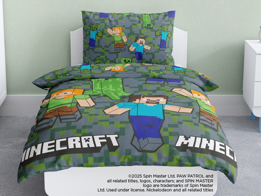 Minecraft témájú gyerek ágynemű garnitúra, Spin Master.