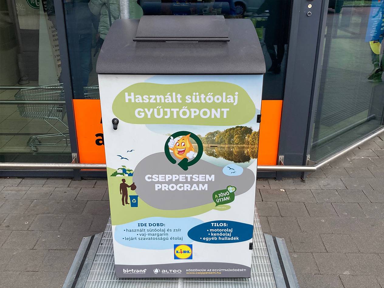 Már a Lidl áruházaknál is leadható a használt sütőolaj